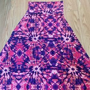 LulaRoe tie dye print maxi skirt